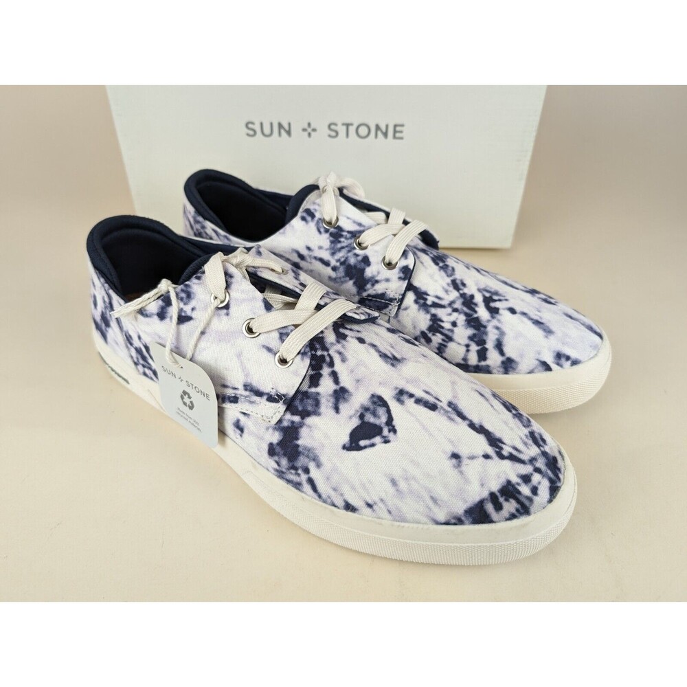 Sun + Stone Kiva Casual Sneakers Mens 12M Blue Tie Dye Lace Up Low Top Shoes NWB - Picture 4 of 11